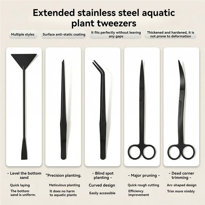 TFORU-Long Black Stainless Ste - Planted Aquarium With Sand review and price